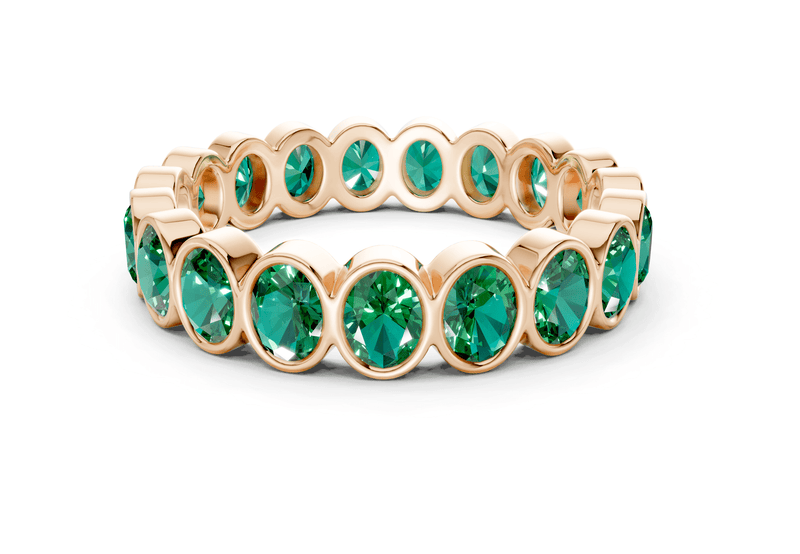 Elysees Oval Cut Emerald Gemstone Eternity Band 4½ Carat Total Wt. - Ring Premier