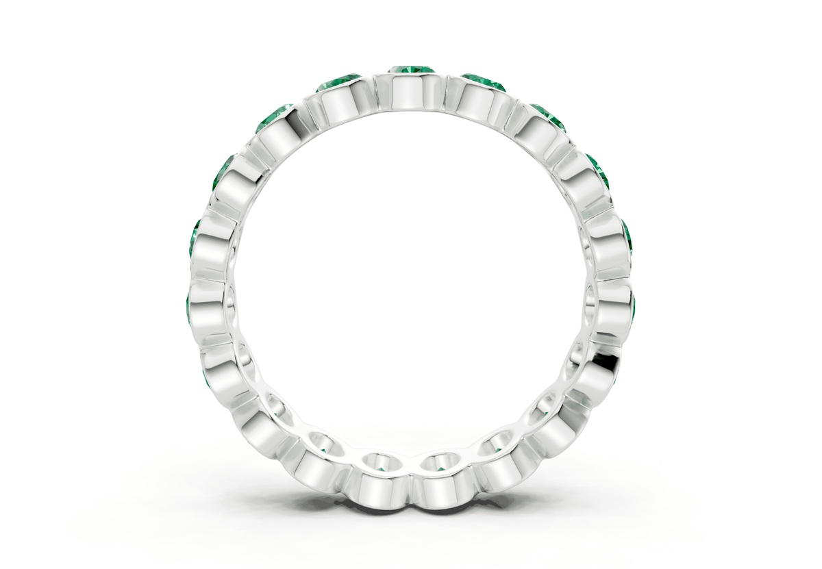 Elysees Oval Cut Emerald Gemstone Eternity Band 4½ Carat Total Wt.