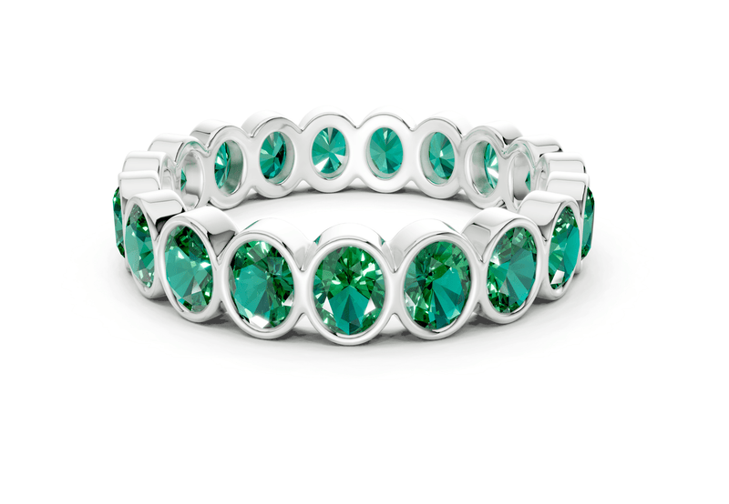 Elysees Oval Cut Emerald Gemstone Eternity Band 4½ Carat Total Wt. - Ring Premier