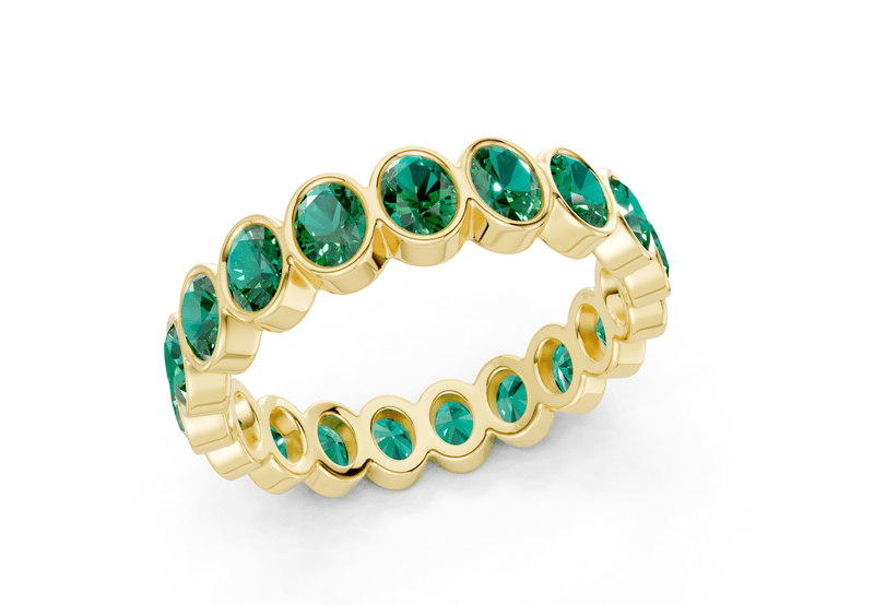 Elysees Oval Cut Emerald Gemstone Eternity Band 5 Carat Total Wt. - Ring Premier