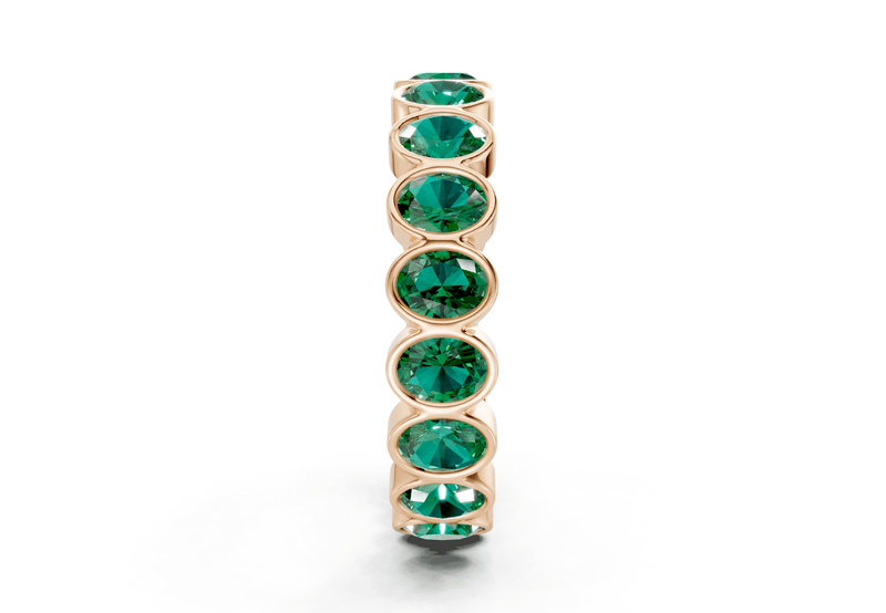 Elysees Oval Cut Emerald Gemstone Eternity Band 5 Carat Total Wt. - Ring Premier