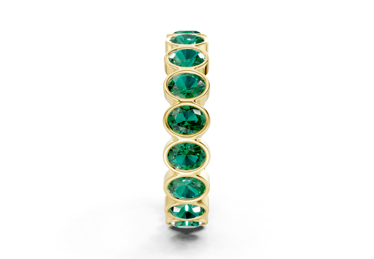 Elysees Oval Cut Emerald Gemstone Eternity Band 5 Carat Total Wt.