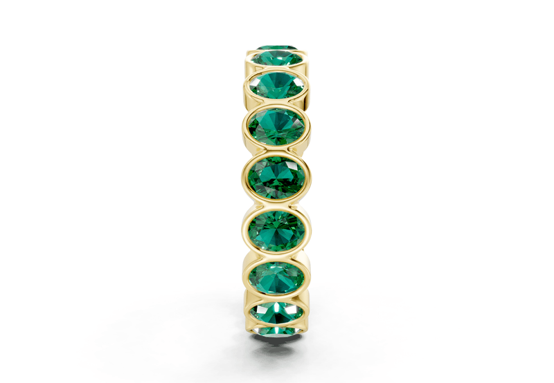 Elysees Oval Cut Emerald Gemstone Eternity Band 5 Carat Total Wt. - Ring Premier