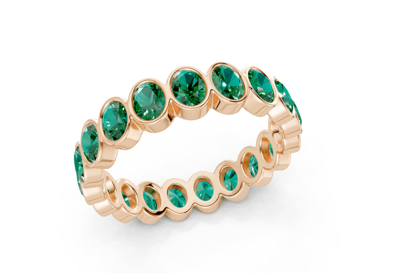Elysees Oval Cut Emerald Gemstone Eternity Band 5 Carat Total Wt. - Ring Premier