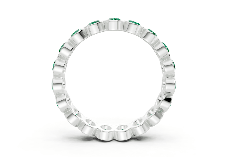 Elysees Oval Cut Emerald Gemstone Eternity Band 5 Carat Total Wt. - Ring Premier