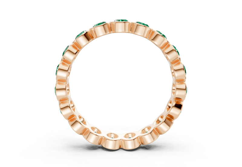 Elysees Oval Cut Emerald Gemstone Eternity Band 5 Carat Total Wt. - Ring Premier