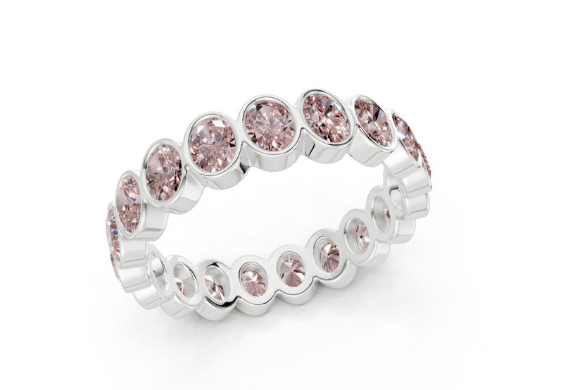Elysees Oval Cut Pink Diamond Eternity Band 5 Carat Total Wt. - Ring Premier