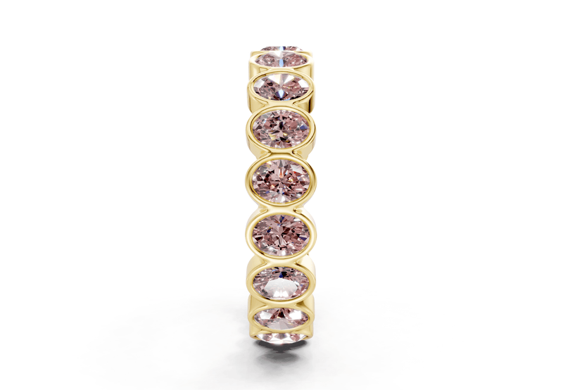 Elysees Oval Cut Pink Diamond Eternity Band 5 Carat Total Wt. - Ring Premier