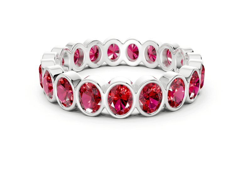 Elysees Oval Cut Ruby Gemstone Eternity Band 4½ Carat Total Wt. - Ring Premier