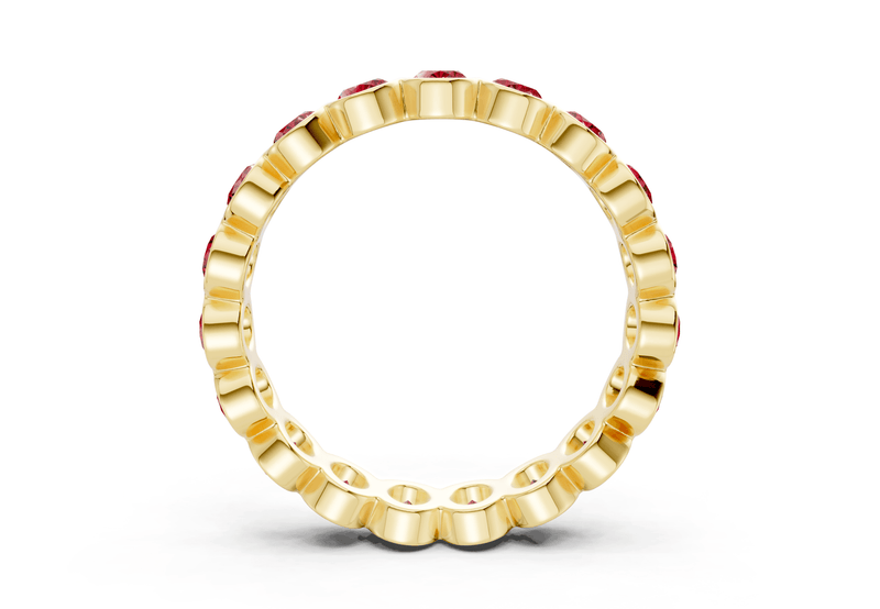 Elysees Oval Cut Ruby Gemstone Eternity Band 5 Carat Total Wt.