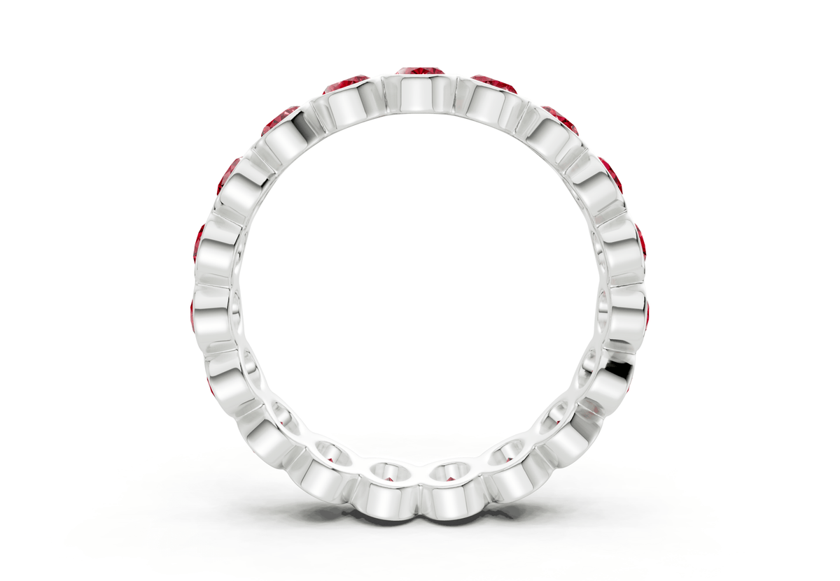 Elysees Oval Cut Ruby Gemstone Eternity Band 5 Carat Total Wt.