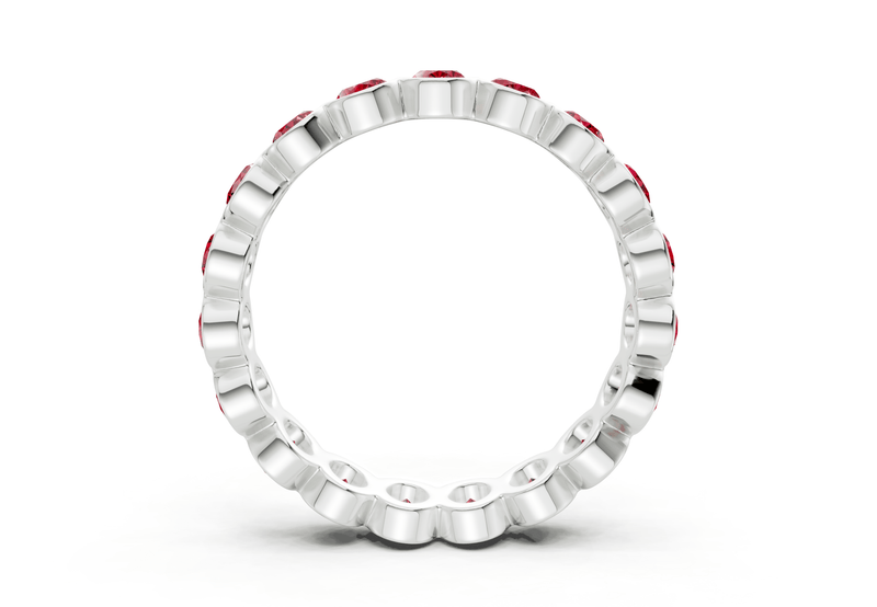 Elysees Oval Cut Ruby Gemstone Eternity Band 5 Carat Total Wt. - Ring Premier