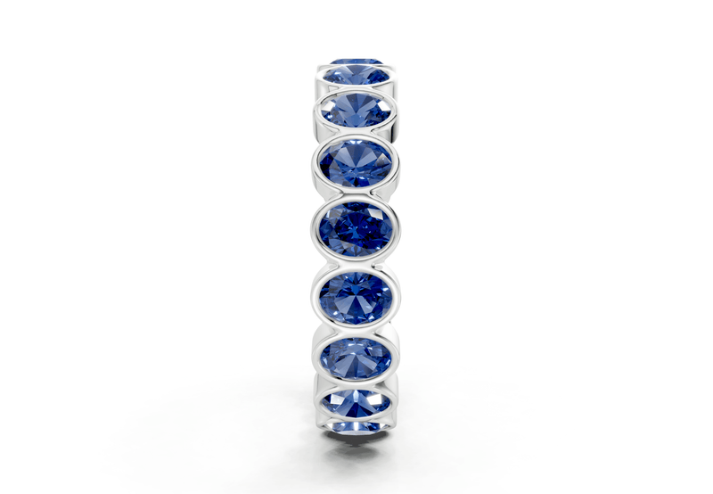 Elysees Oval Cut Sapphire Gemstone Eternity Band 4½ Carat Total Wt. - Ring Premier