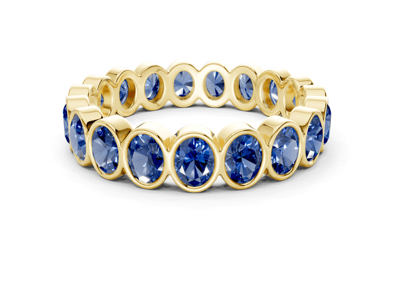Elysees Oval Cut Sapphire Gemstone Eternity Band 4½ Carat Total Wt.