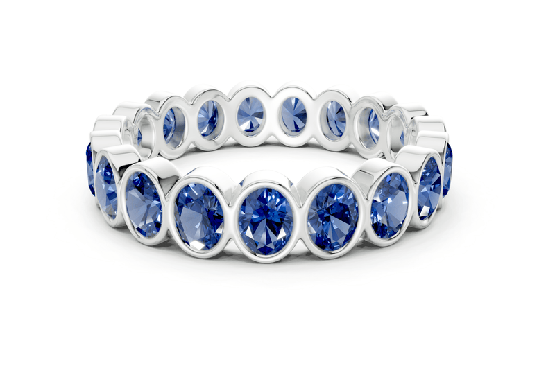 Elysees Oval Cut Sapphire Gemstone Eternity Band 4½ Carat Total Wt. - Ring Premier