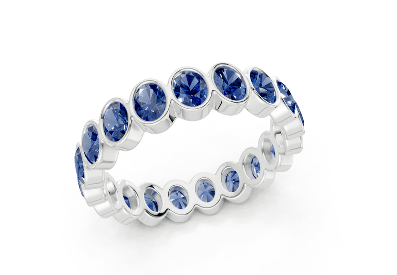 Elysees Oval Cut Sapphire Gemstone Eternity Band 5 Carat Total Wt. - Ring Premier