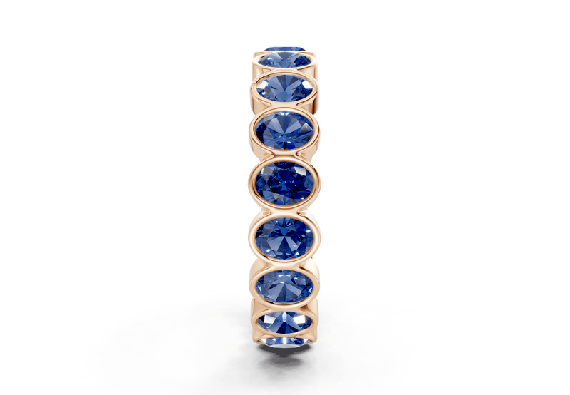 Elysees Oval Cut Sapphire Gemstone Eternity Band 5 Carat Total Wt. - Ring Premier