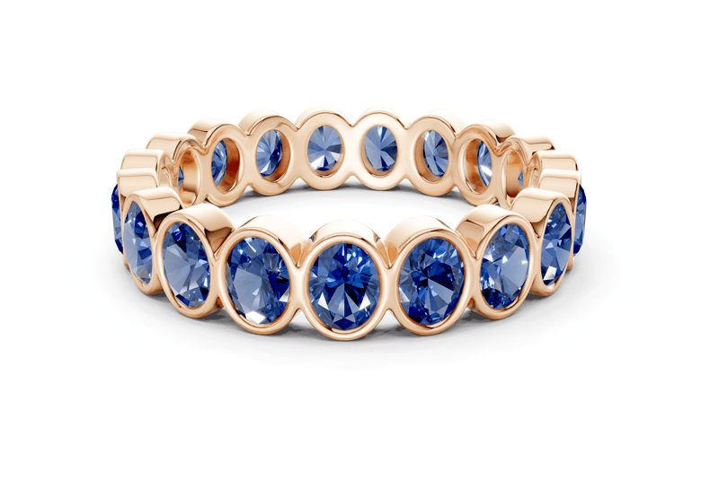 Elysees Oval Cut Sapphire Gemstone Eternity Band 5 Carat Total Wt. - Ring Premier