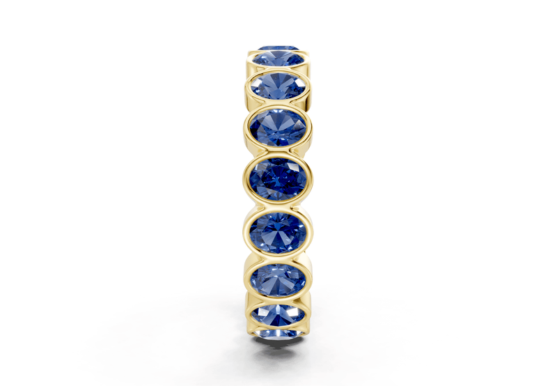 Elysees Oval Cut Sapphire Gemstone Eternity Band 5 Carat Total Wt. - Ring Premier