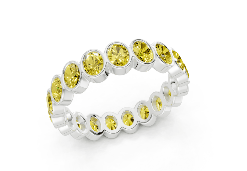 Elysees Oval Cut Yellow Diamond Eternity Band 4½ Carat Total Wt. - Ring Premier
