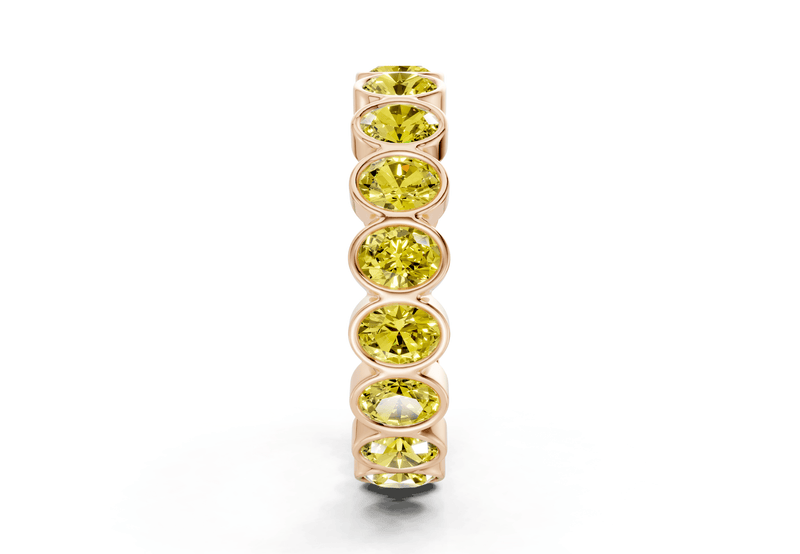 Elysees Oval Cut Yellow Diamond Eternity Band 5 Carat Total Wt. - Ring Premier