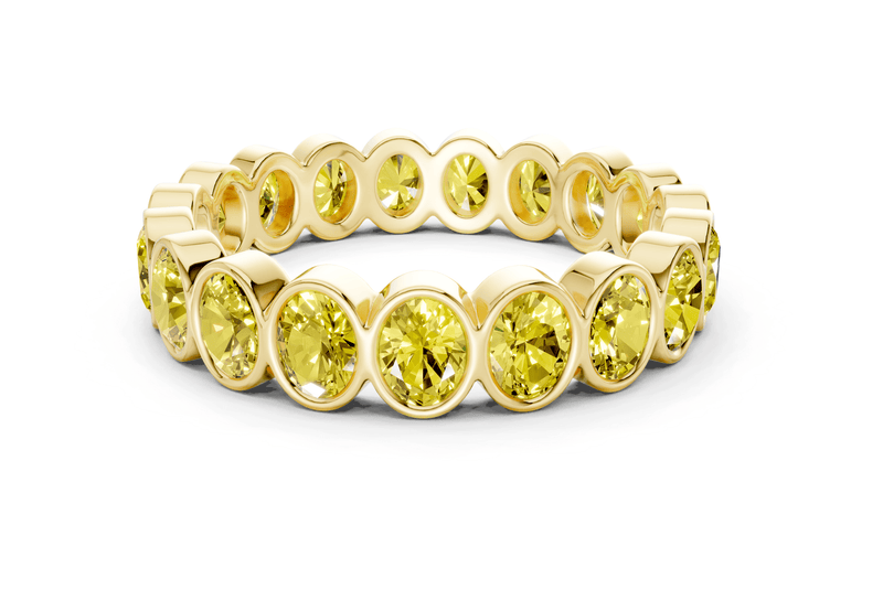Elysees Oval Cut Yellow Diamond Eternity Band 5 Carat Total Wt.