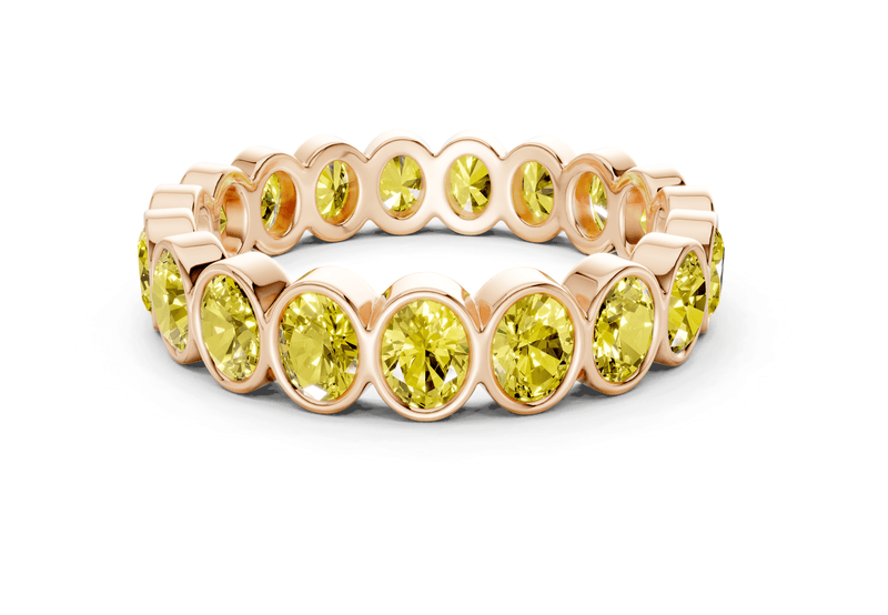 Elysees Oval Cut Yellow Diamond Eternity Band 5 Carat Total Wt. - Ring Premier