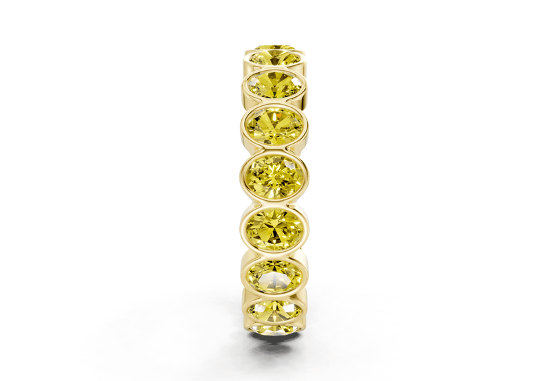 Elysees Oval Cut Yellow Diamond Eternity Band 5 Carat Total Wt. - Ring Premier