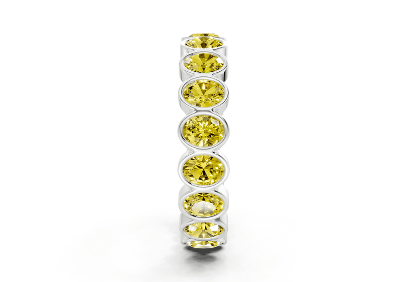 Elysees Oval Cut Yellow Diamond Eternity Band 5 Carat Total Wt. - Ring Premier