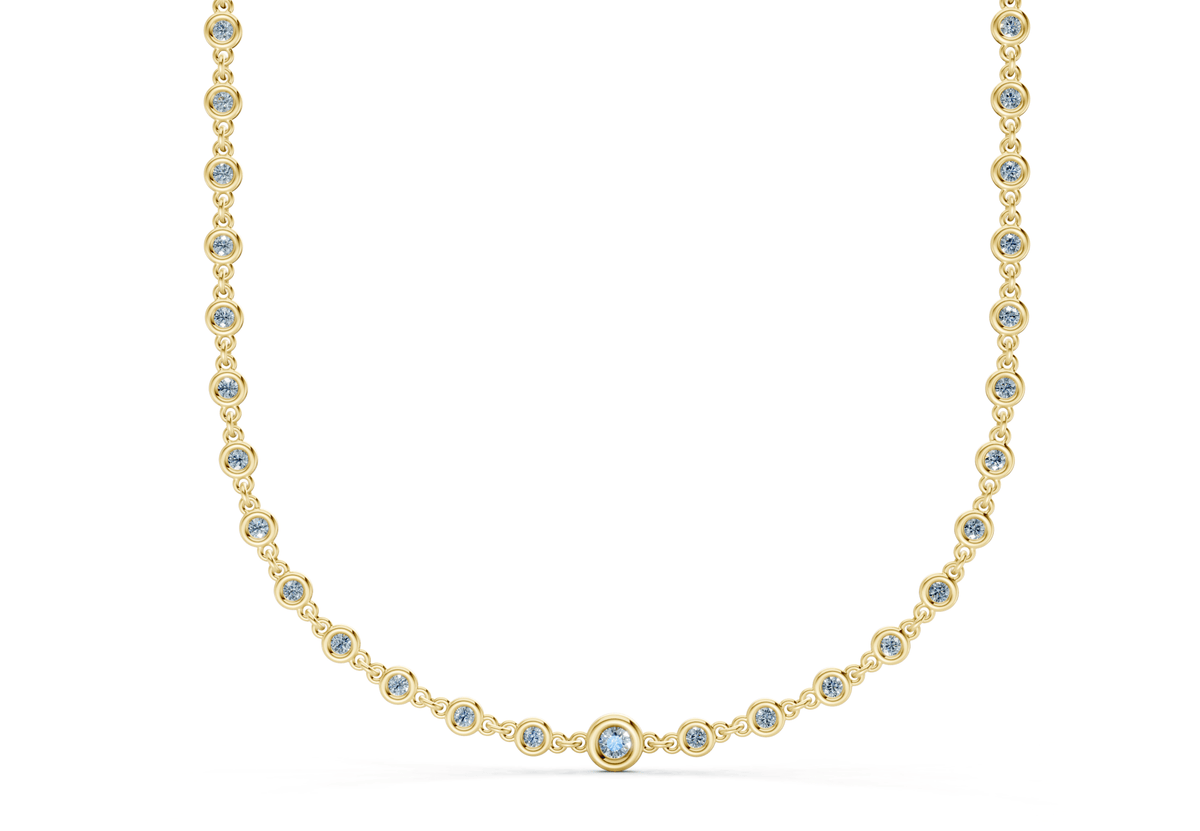 Eternal Blue Diamond Stationed Necklace 2 Carat Total Wt.