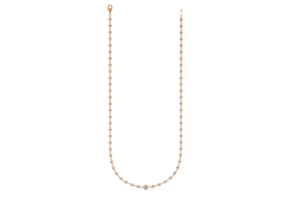 Eternal Blue Diamond Stationed Necklace 2 Carat Total Wt.