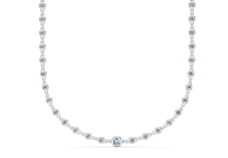 Eternal Blue Diamond Stationed Necklace 2 Carat Total Wt. - Ring Premier