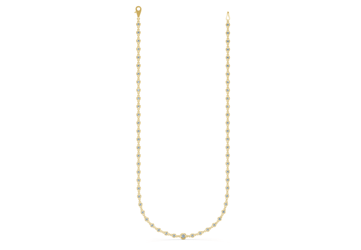 Eternal Blue Diamond Stationed Necklace 2 Carat Total Wt.