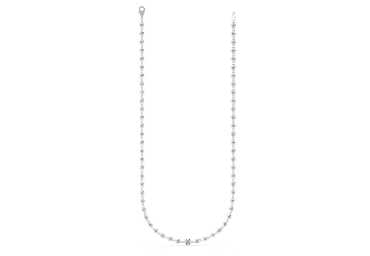 Eternal Blue Diamond Stationed Necklace 2 Carat Total Wt.