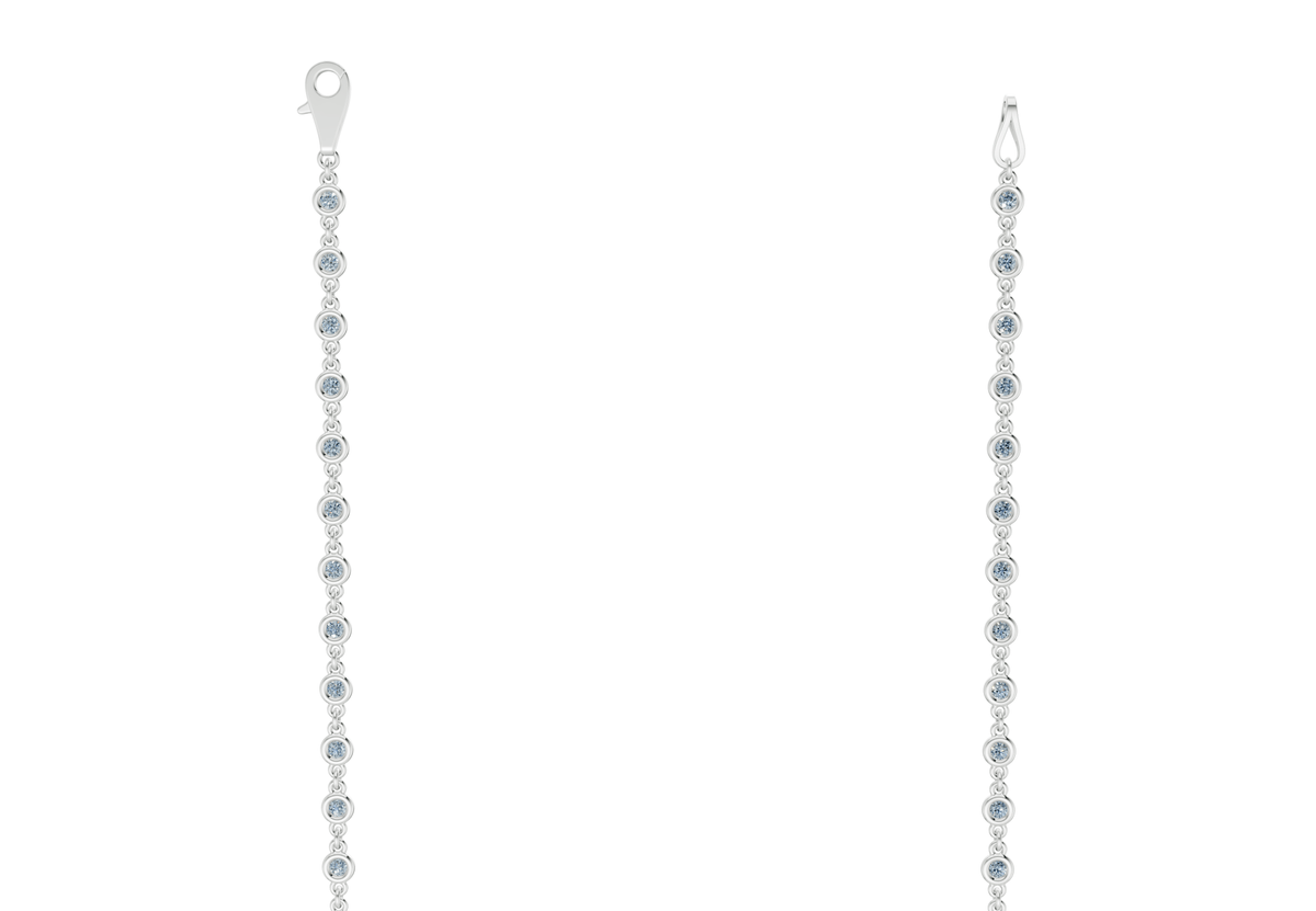 Eternal Blue Diamond Stationed Necklace 2 Carat Total Wt.