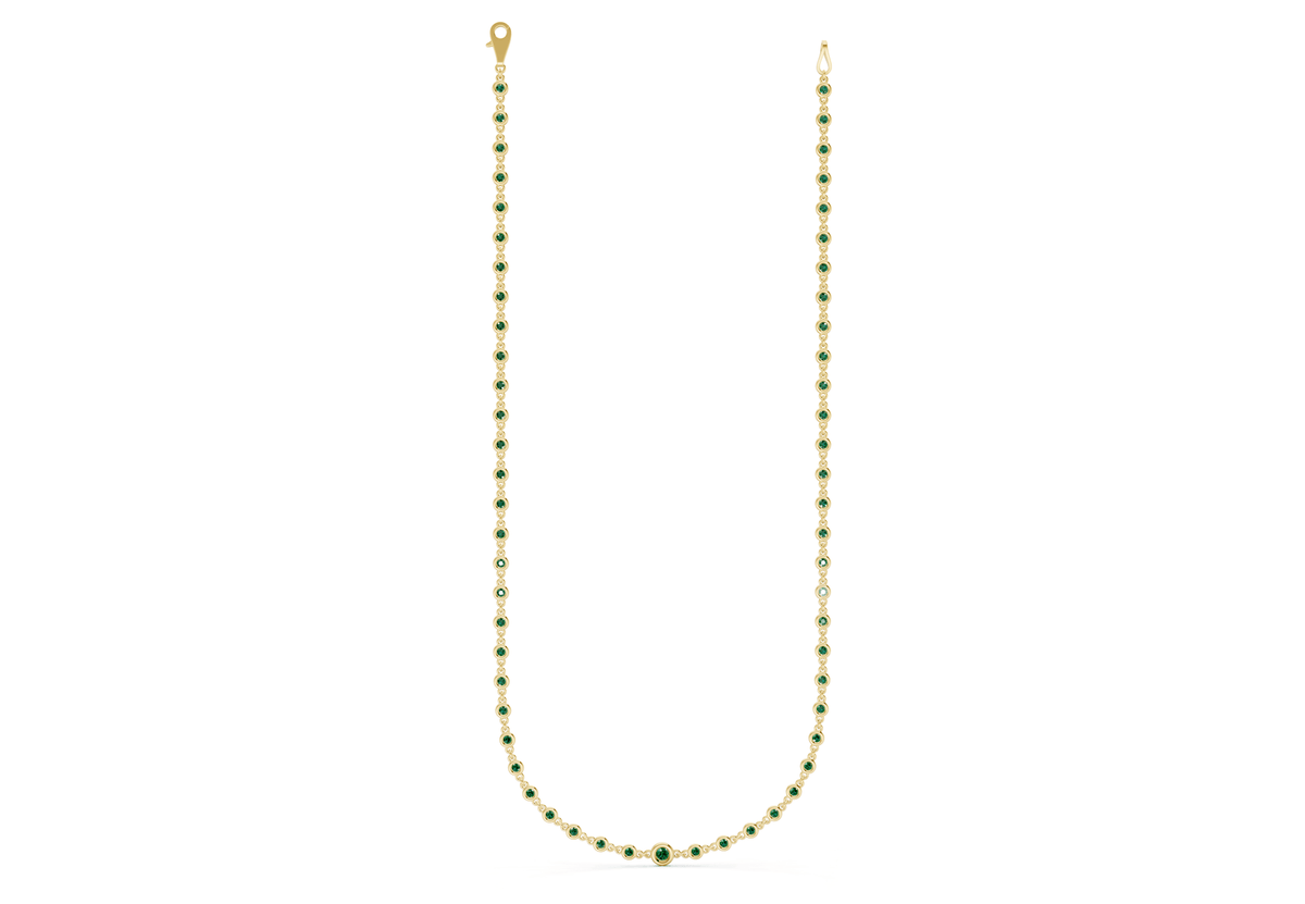 Eternal Emerald Gemstone Stationed Necklace 2 Carat Total Wt.
