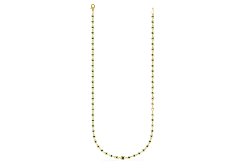 Eternal Emerald Gemstone Stationed Necklace 2 Carat Total Wt.