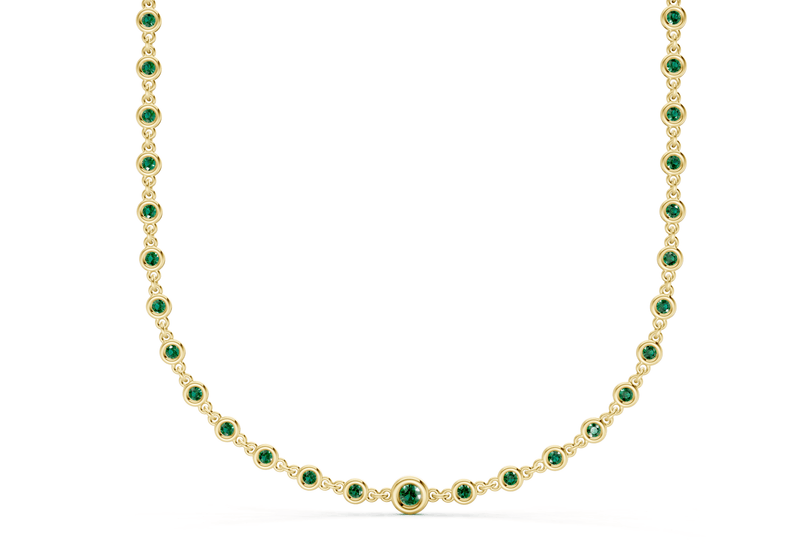 Eternal Emerald Gemstone Stationed Necklace 2 Carat Total Wt. - Ring Premier