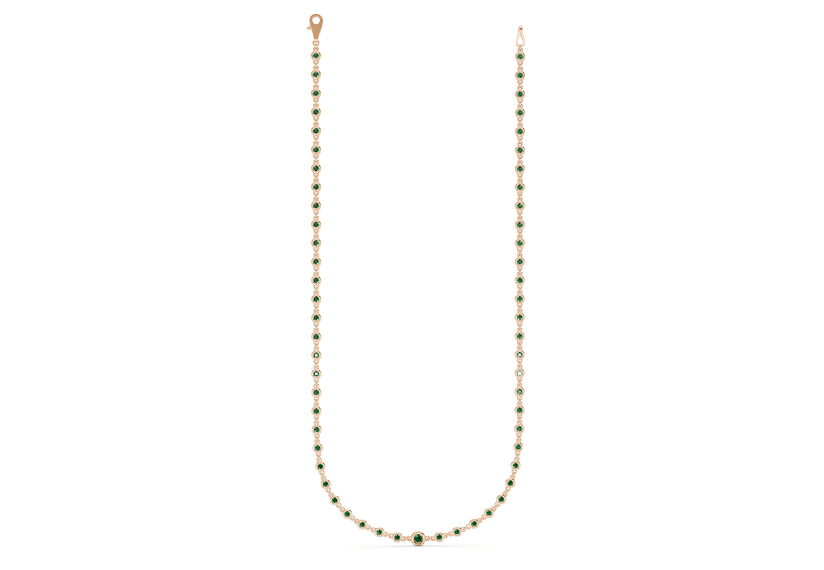 Eternal Emerald Gemstone Stationed Necklace 2 Carat Total Wt.