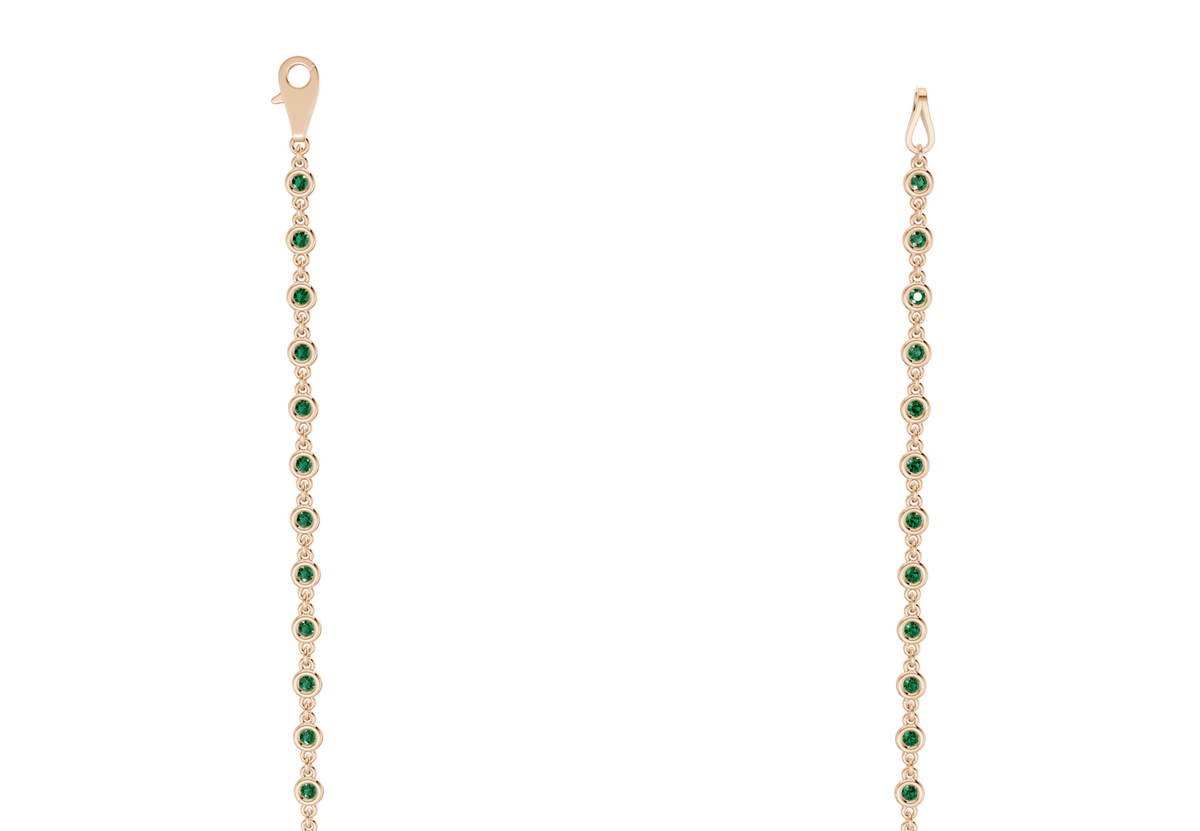 Eternal Emerald Gemstone Stationed Necklace 2 Carat Total Wt.