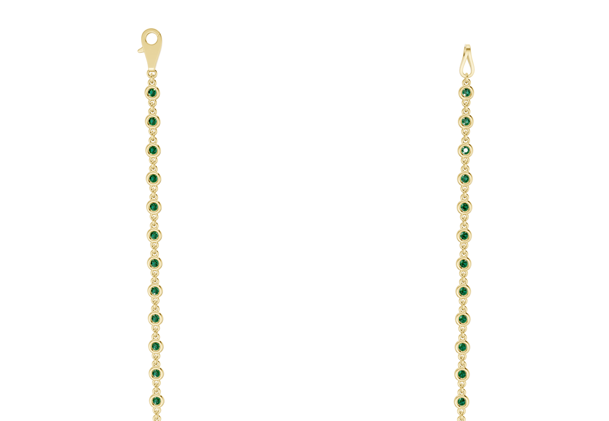 Eternal Emerald Gemstone Stationed Necklace 2 Carat Total Wt.