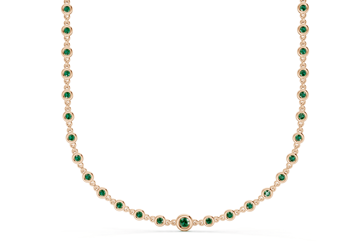 Eternal Emerald Gemstone Stationed Necklace 2 Carat Total Wt.