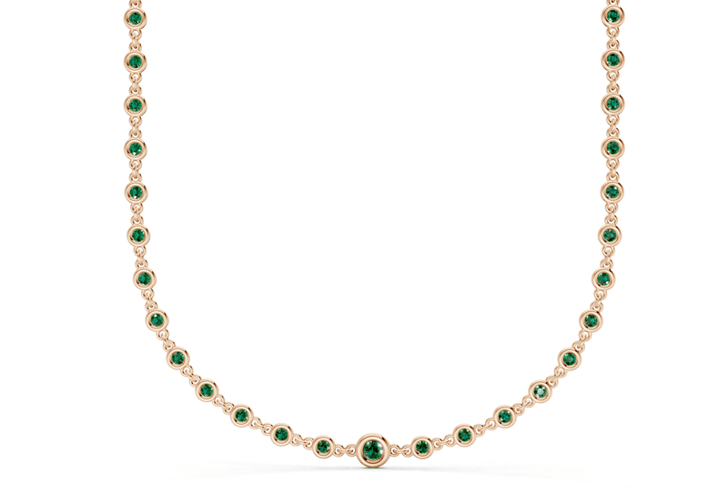 Eternal Emerald Gemstone Stationed Necklace 2 Carat Total Wt. - Ring Premier
