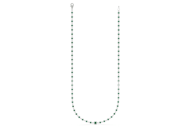 Eternal Emerald Gemstone Stationed Necklace 2 Carat Total Wt. - Ring Premier