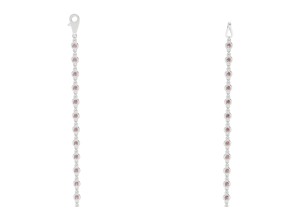 Eternal Pink Diamond Stationed Necklace 2 Carat Total Wt.