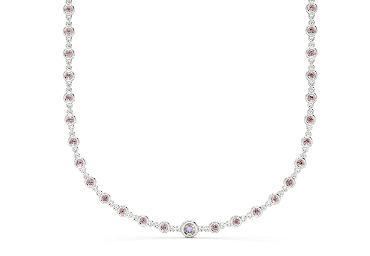 Eternal Pink Diamond Stationed Necklace 2 Carat Total Wt.