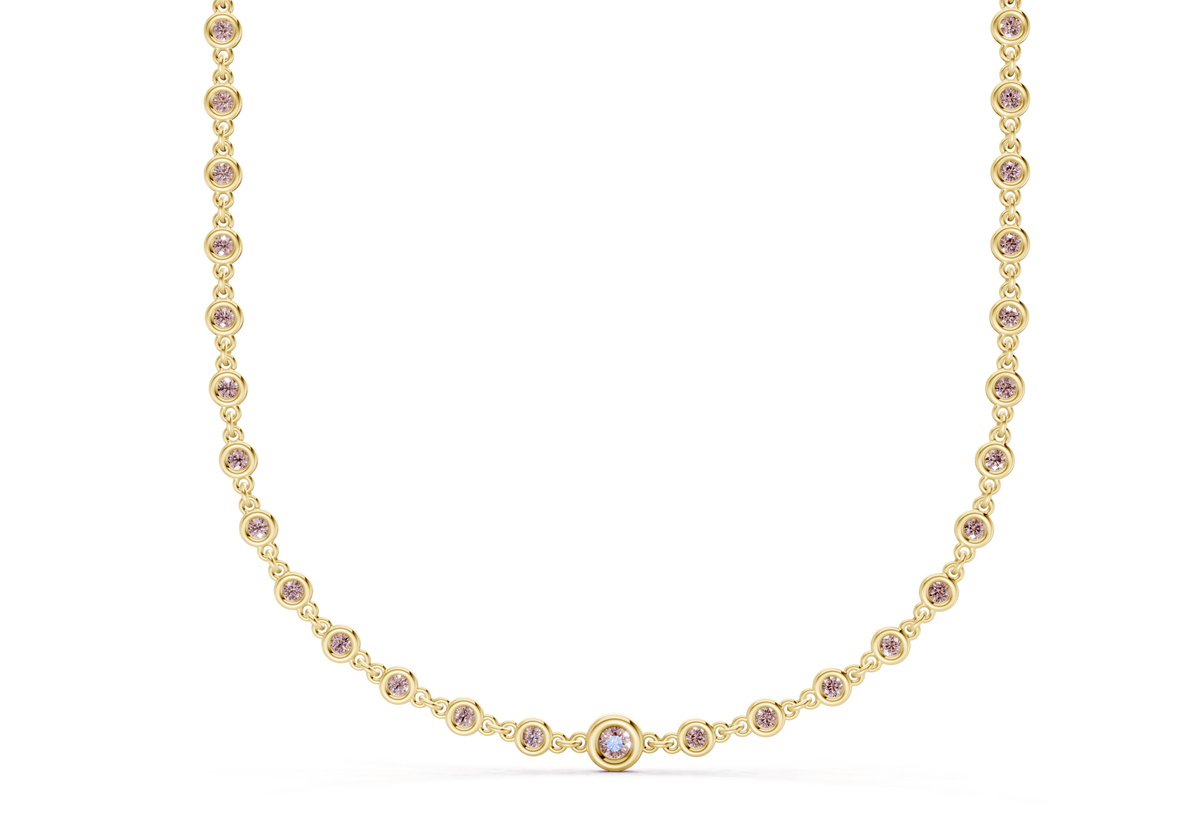 Eternal Pink Diamond Stationed Necklace 2 Carat Total Wt.