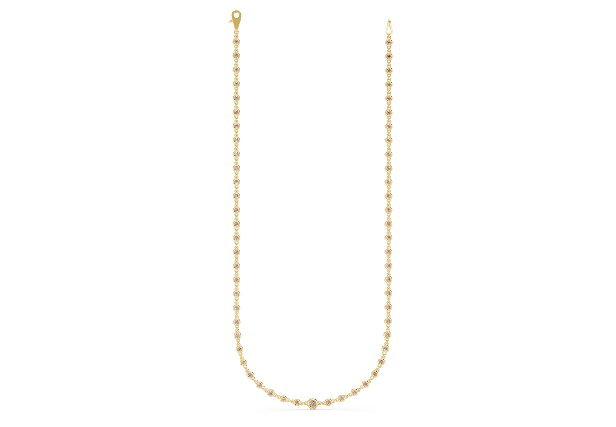 Eternal Pink Diamond Stationed Necklace 2 Carat Total Wt.