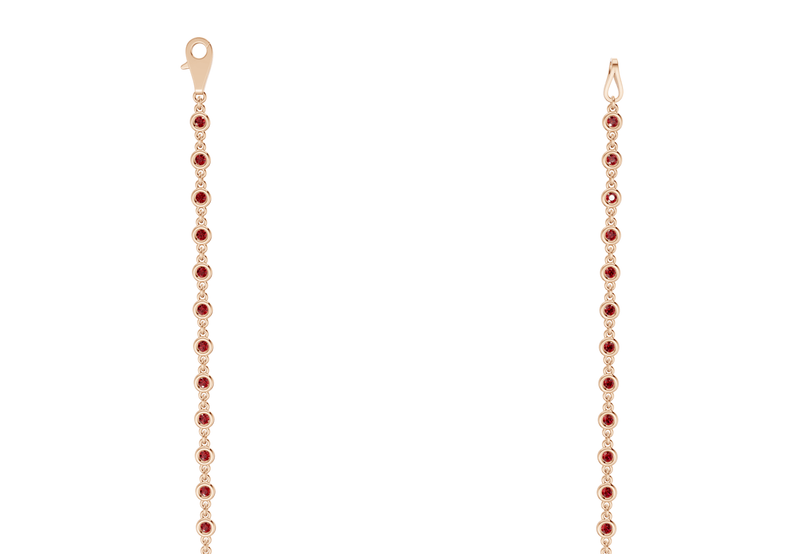 Eternal Ruby Gemstone Stationed Necklace 2 Carat Total Wt. - Ring Premier