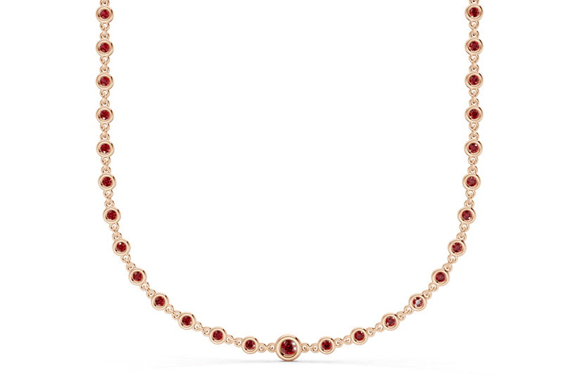 Eternal Ruby Gemstone Stationed Necklace 2 Carat Total Wt. - Ring Premier